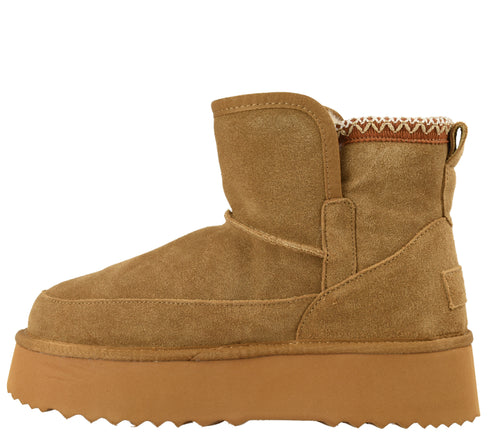 Ghete sport, dama, ANNA VIOTTI, D114-JRGB001, camel, piele intoarsa